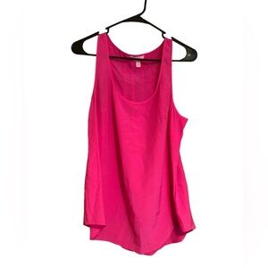 Lilly Pulitzer Hot Pink 100% Silk Scoop Neck Sleeveless Tank Top Sz M